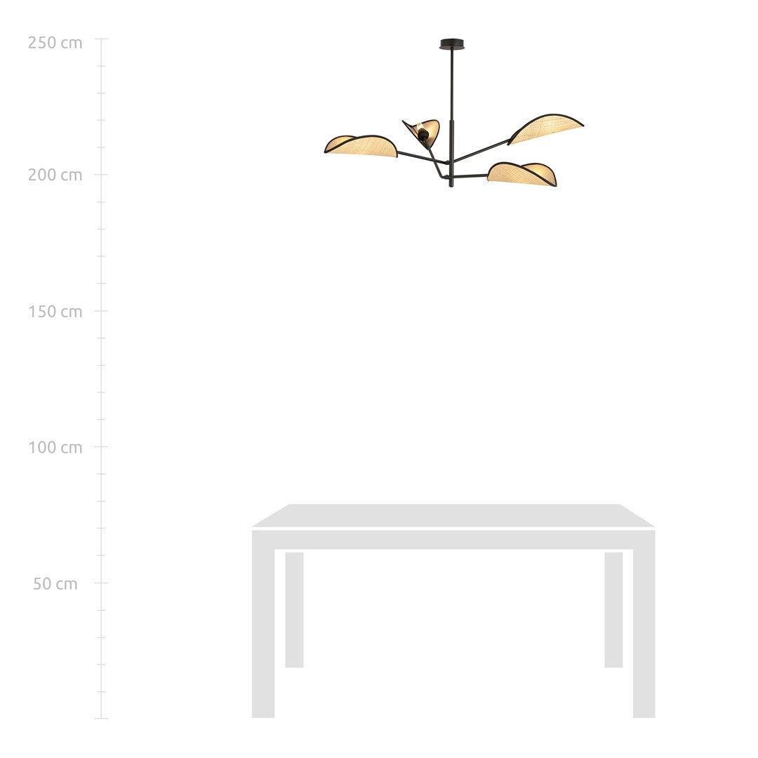 VENE 4 hanglamp weergegeven op schaal