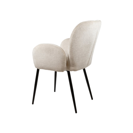 Bobby eetkamerstoel met armleuningen in Japandi stijl
