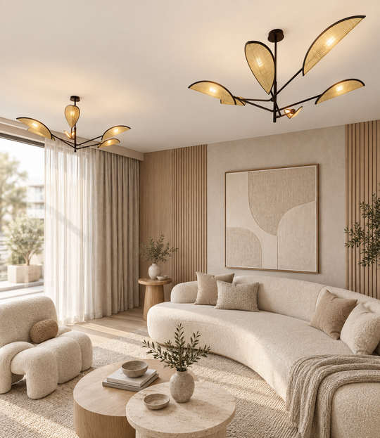 VENE 6 hanglamp in Japandi kwoonkamer