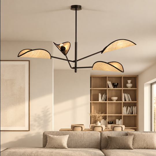 VENE 4 hanglamp in rustige minimalistische woonkamer