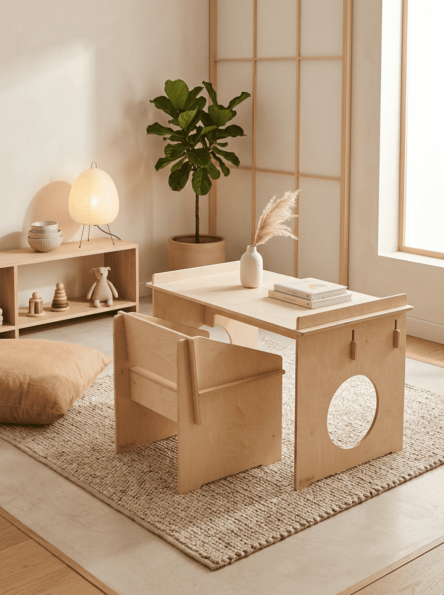 Easyclick tafelset Athene C3 voor kinderen met minimalistisch design en multifunctionele speel- en werkplek.